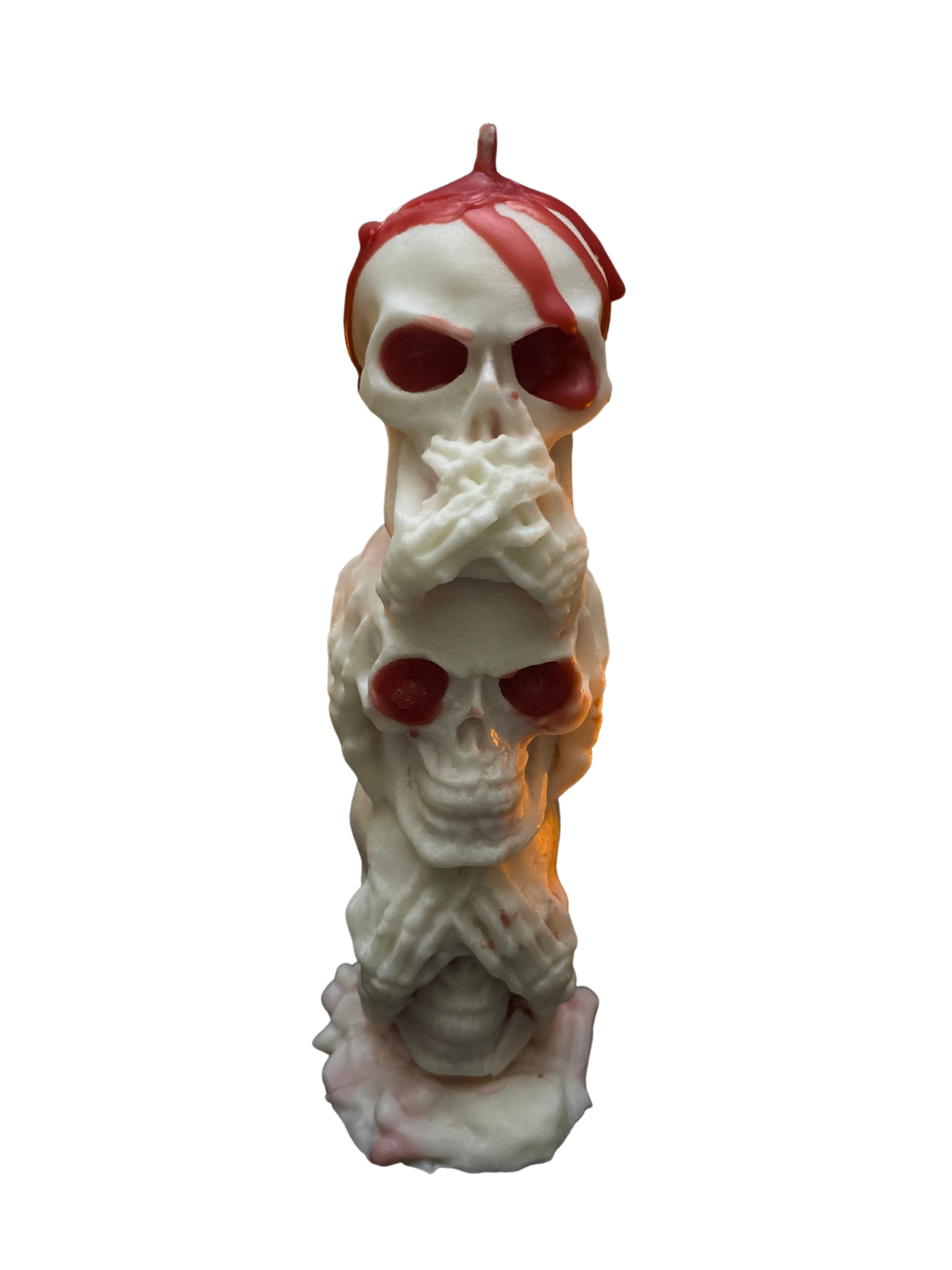 "Bleeding" 3 tier skeleton candle
