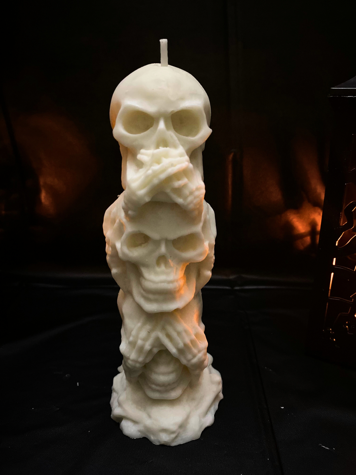 White three tier Skeleton Candle