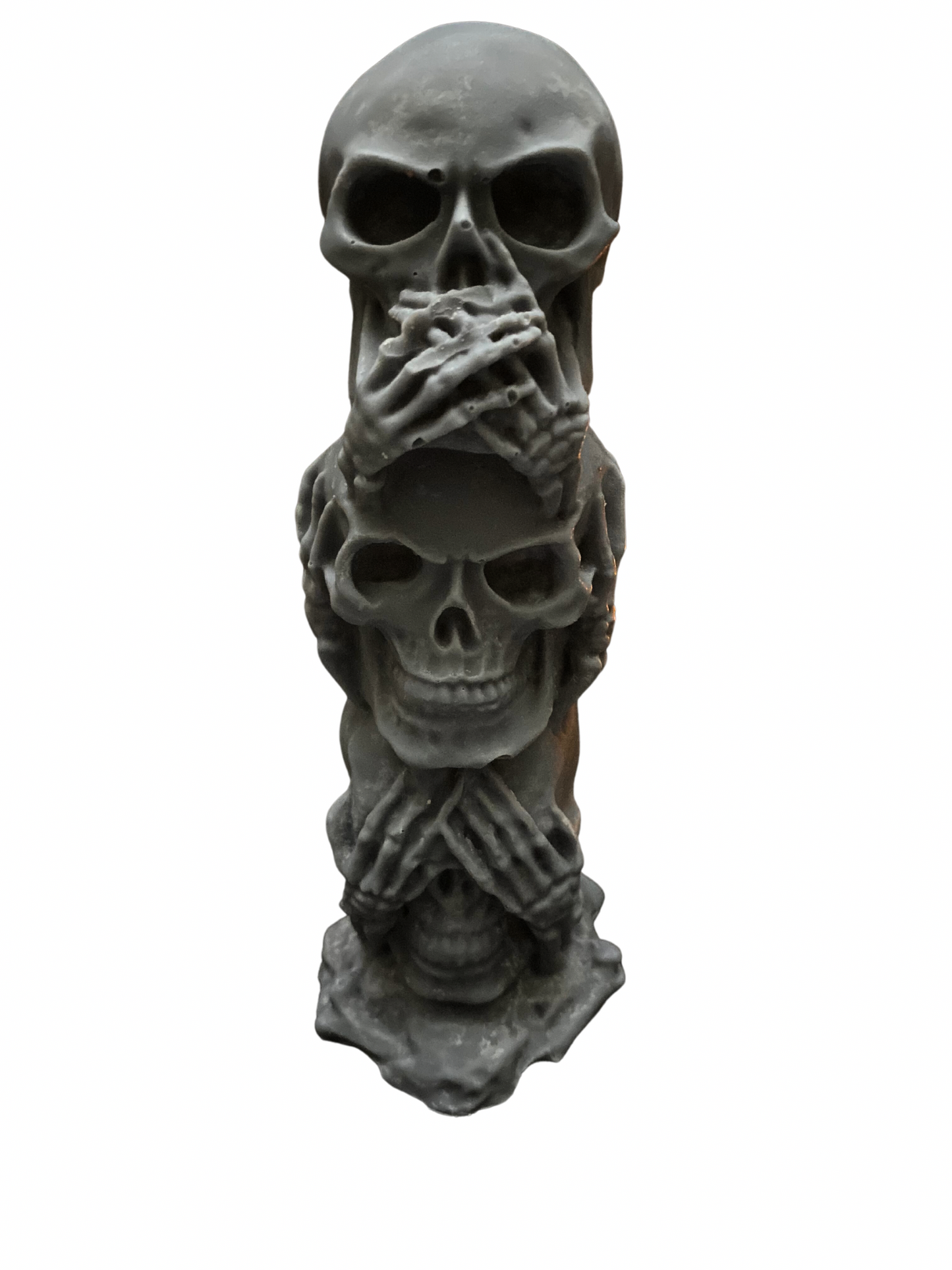 Dark Grey 3 tier skeleton candle