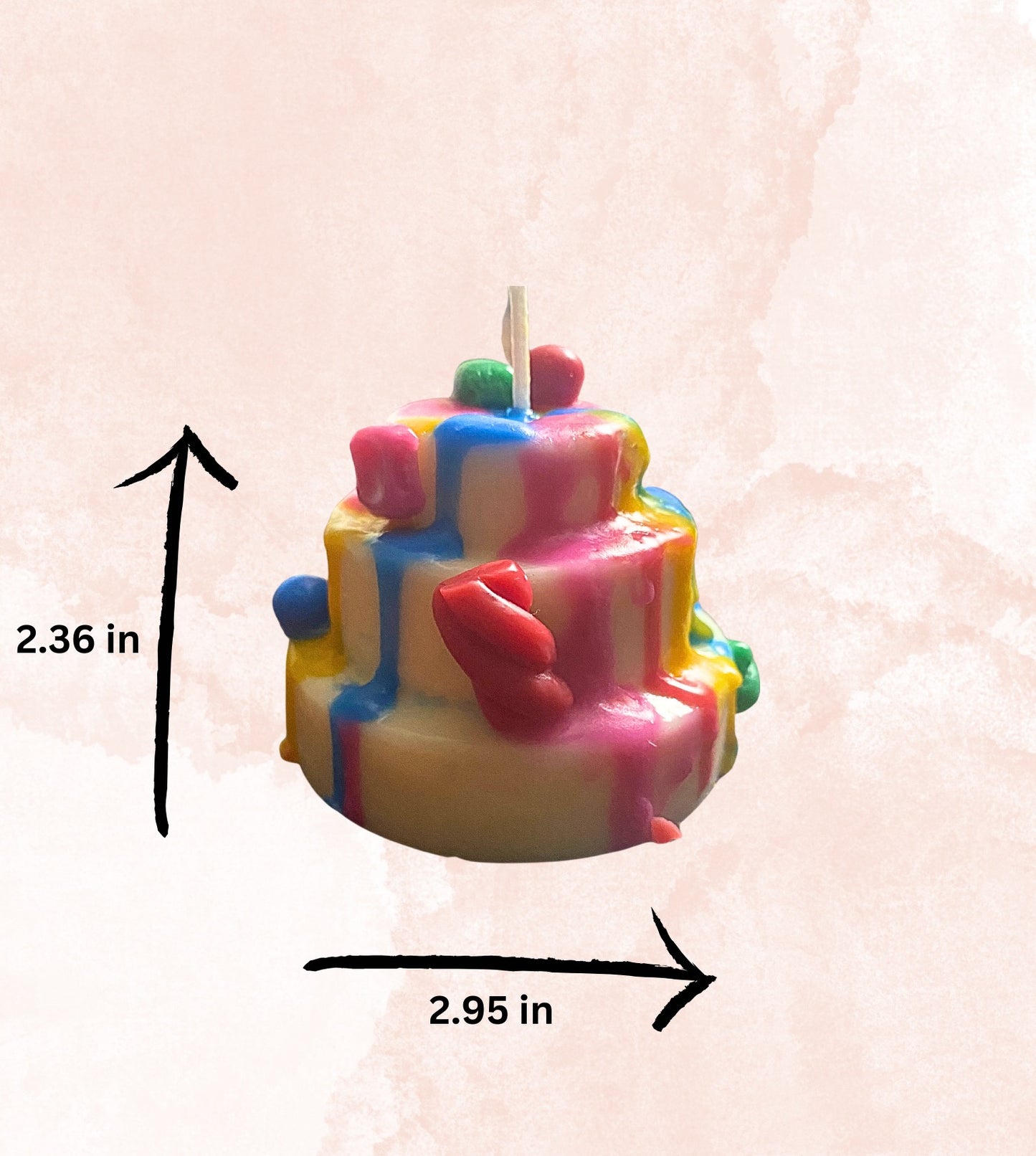 Mini Rainbow Candy 3 tier Candle Cake