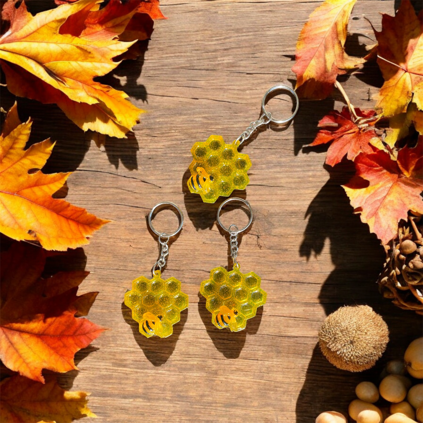 Honeycomb Keychain